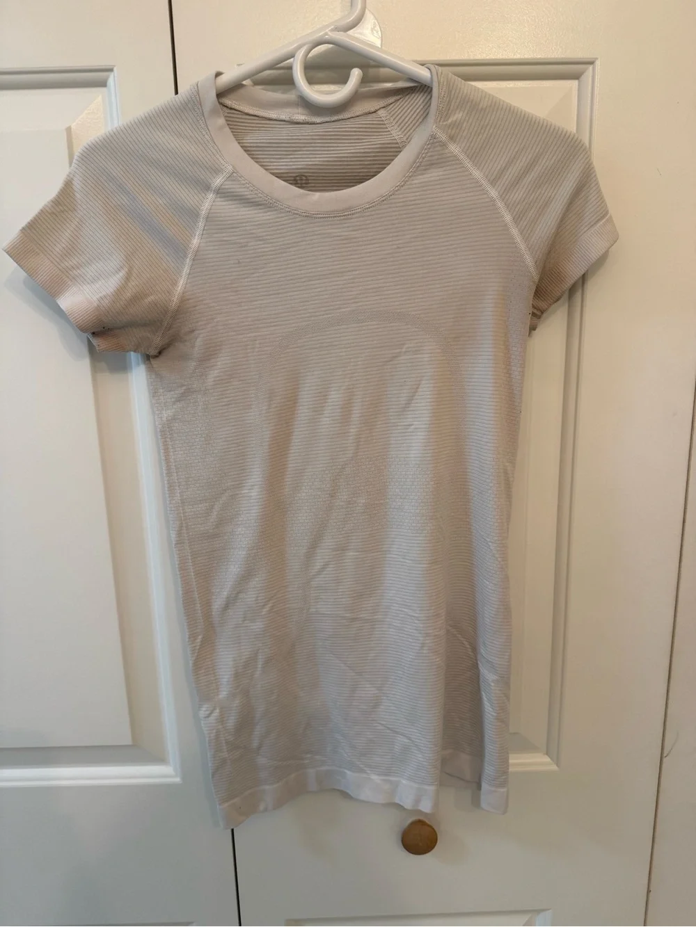 white lululemon Short Sleeve Athletic Tee